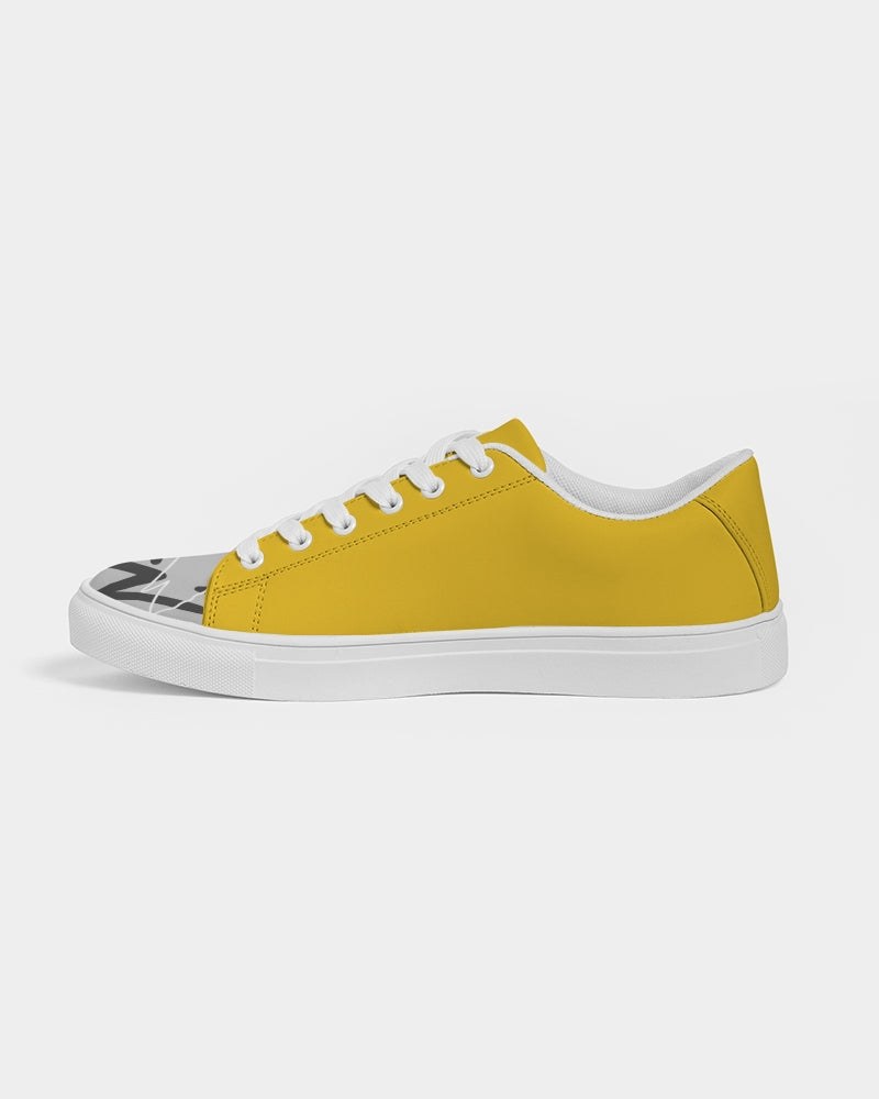 Yellow ,logo tip BY MARVIN JEANS Men's Faux-Leather Sneaker