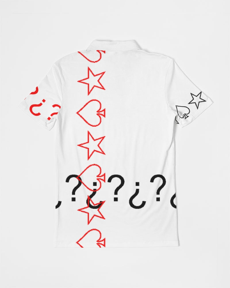 All White New-Legacy Men's Slim Fit Short Sleeve Polo