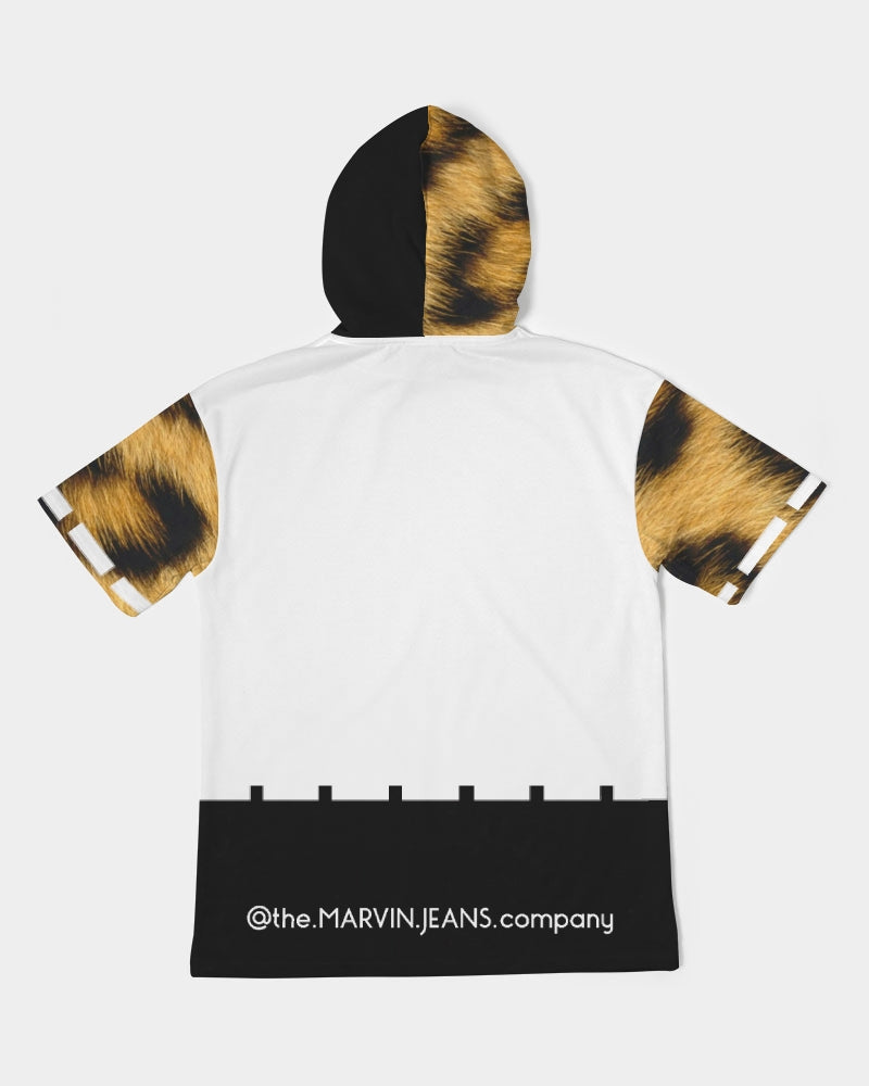 Leopard print Men's Premium Heavyweight Short Sleeve Hoodie