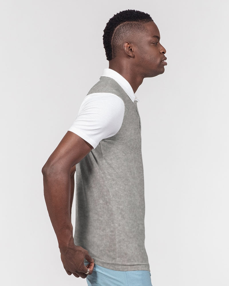 Cool grey Fortune 500 by Marvin Jeans and Trinity D Marvin Men's Slim Fit Short Sleeve Polo