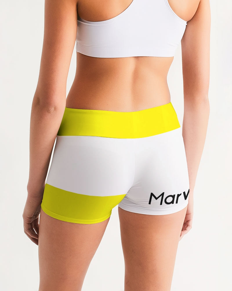Light Yellow by Marvin Jeans Women's Mid-Rise Yoga Shorts