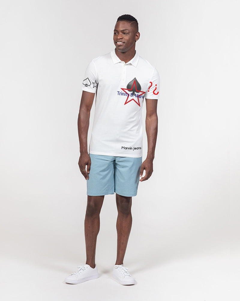 All White New-Legacy Men's Slim Fit Short Sleeve Polo
