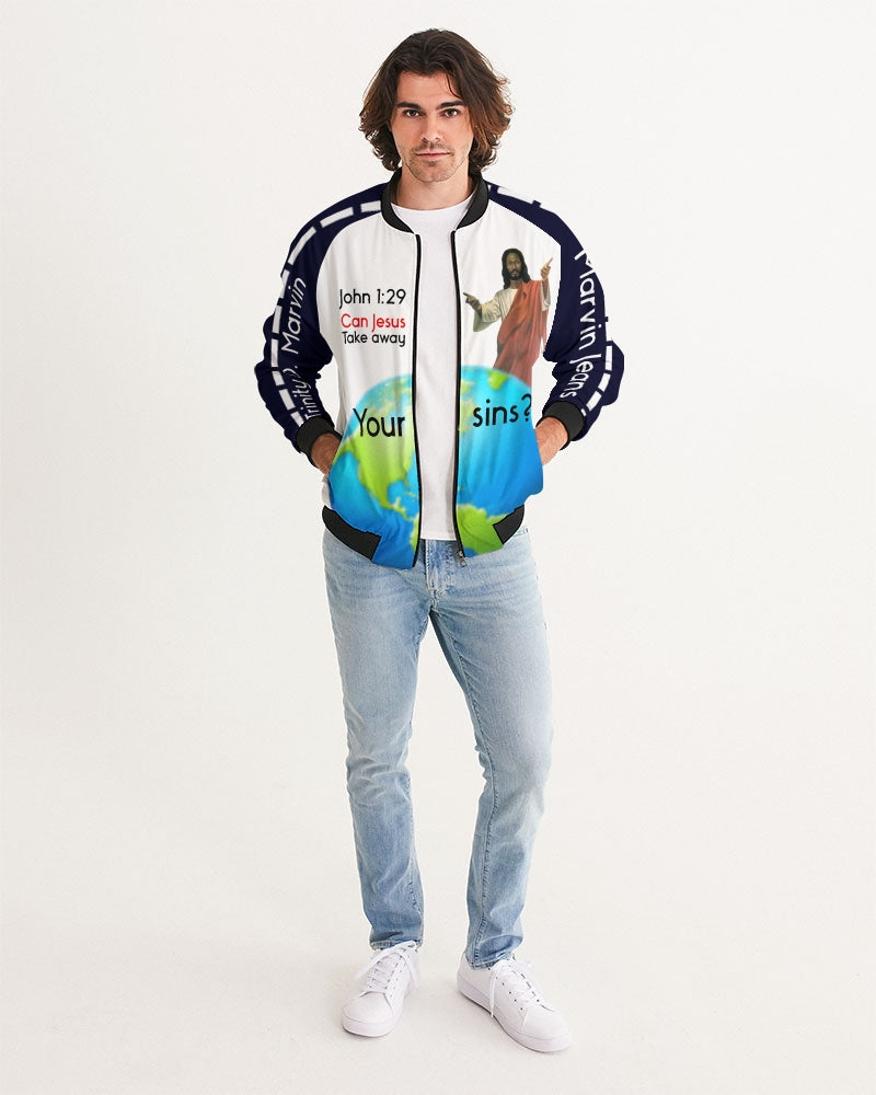 Strong truth 101 (John 3:16) by Marvin Jeans and Trinity D Marvin Men's Bomber Jacket