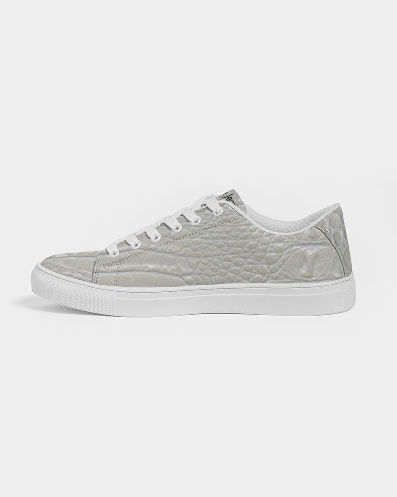 Gator white by Trinity D. Marvin Men's Faux-Leather Sneaker