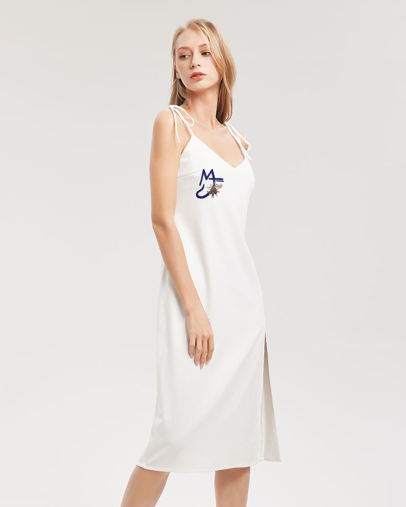 All white by Marvin Jeans and Trinity D Marvin Women's Tie Strap Split Dress