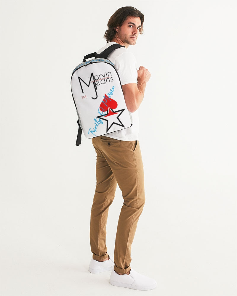 Gator White by Trinity D. Marvin Large Backpack