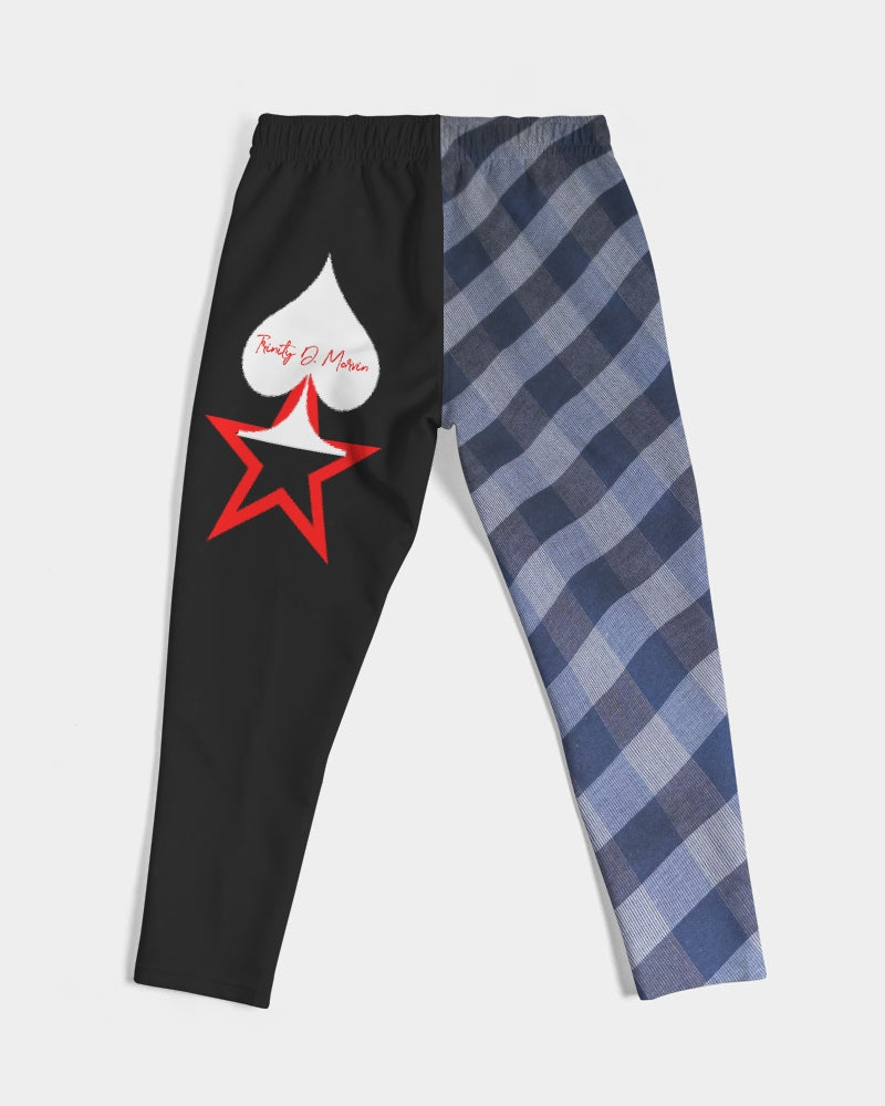 Blue stripes half black Men's Joggers