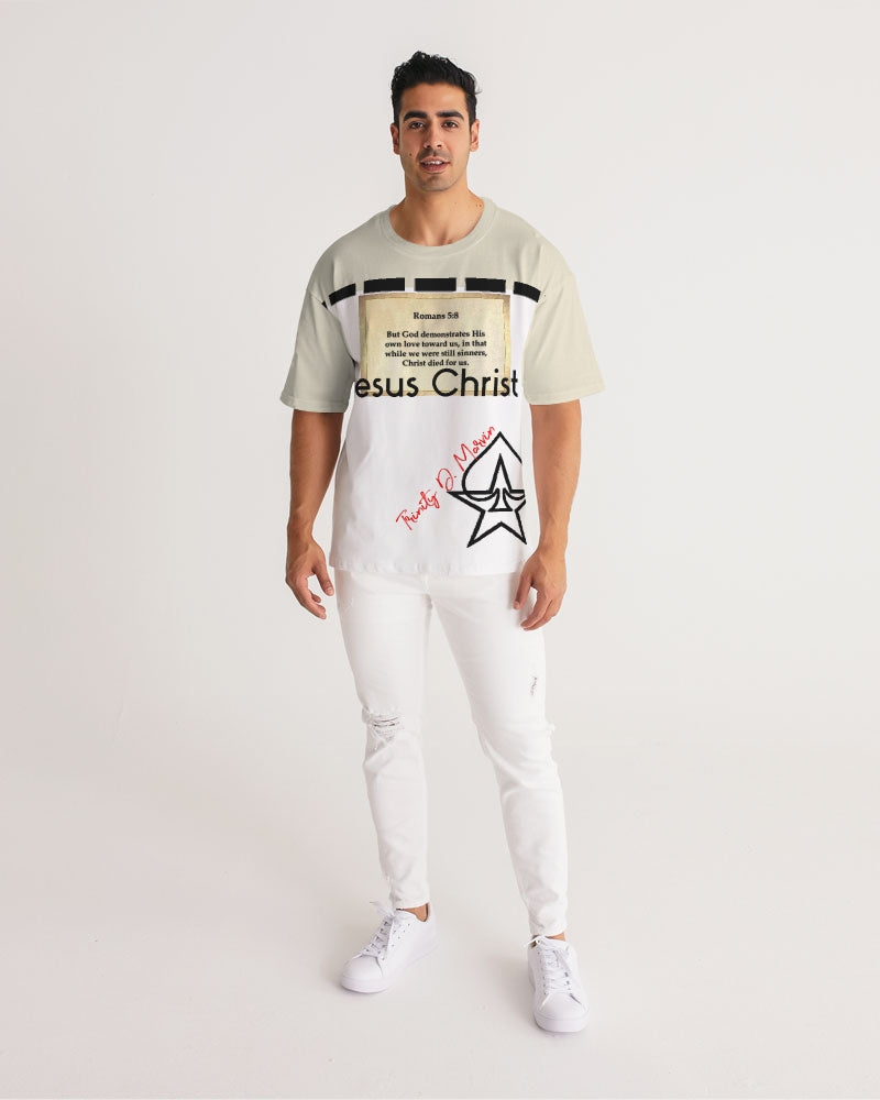 Gospel message Roman's 5:8 Men's Premium Heavyweight Tee