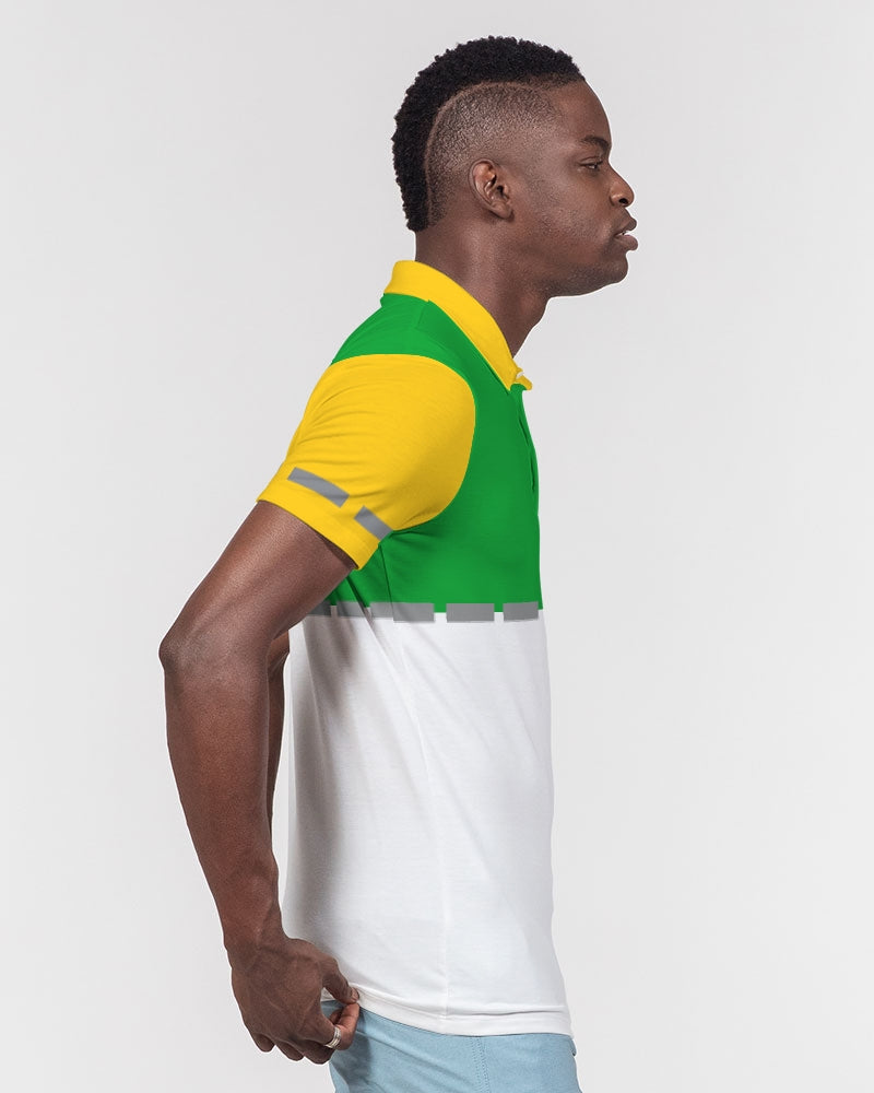 Lemon Lime Green Bay BY MARVIN JEANS Men's Slim Fit Short Sleeve Polo