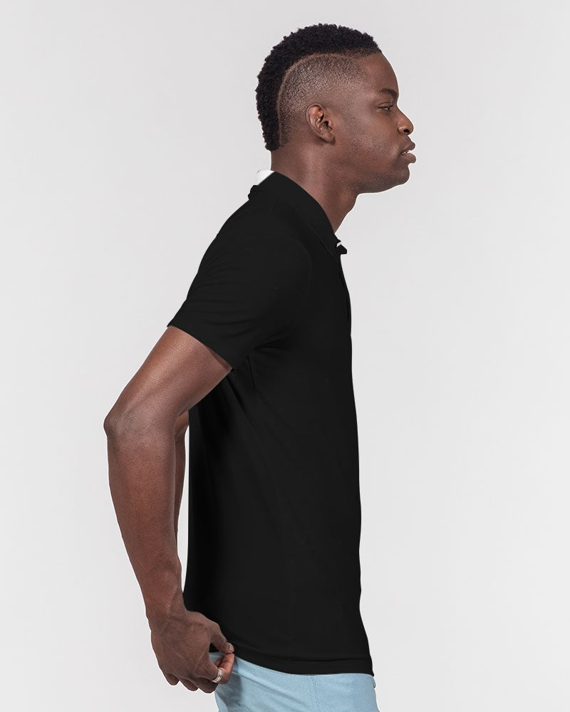 Black suits by Marvin Jeans and Trinity D Marvin Men's Slim Fit Short Sleeve Polo