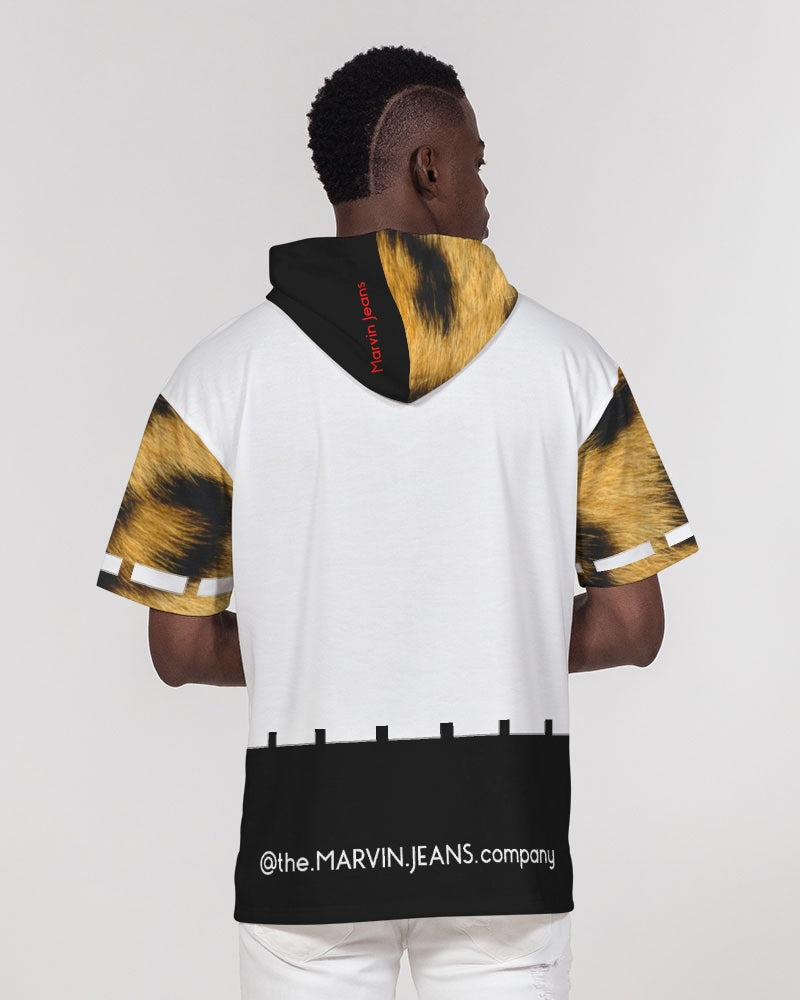 Leopard print Men's Premium Heavyweight Short Sleeve Hoodie