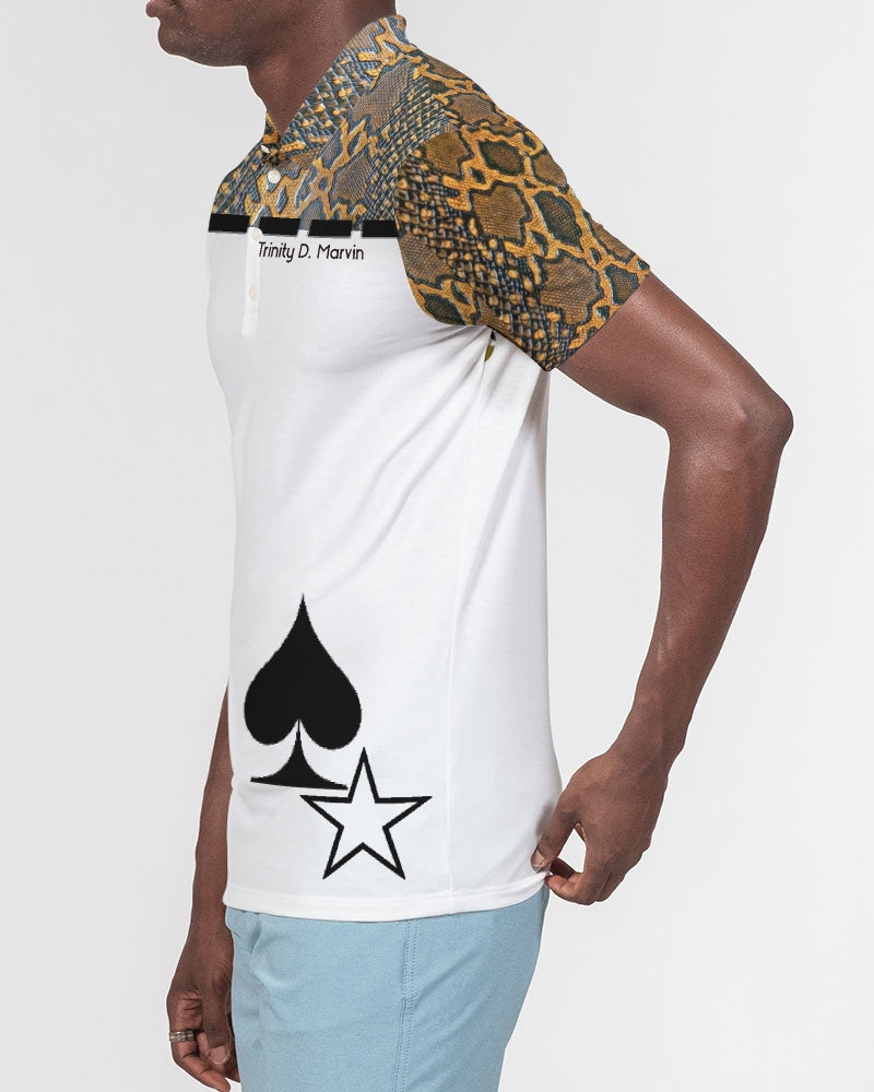 Calf print by Marvin JEANS Men's Slim Fit Short Sleeve Polo