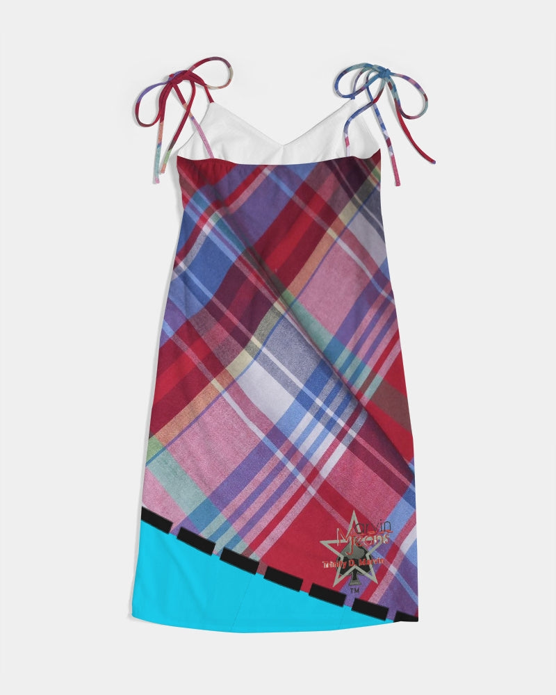 Glory plaids by Marvin Jeans and Trinity D Marvin Women's Tie Strap Split Dress