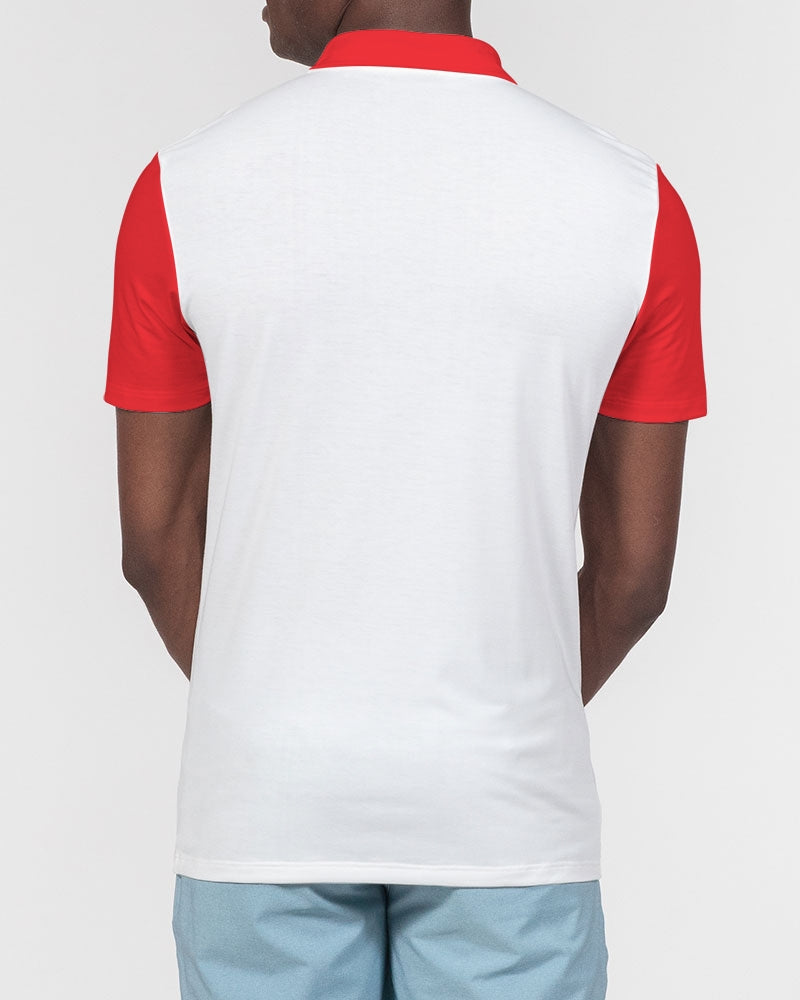 Woodgrain red BY MARVIN JEANS Men's Slim Fit Short Sleeve Polo