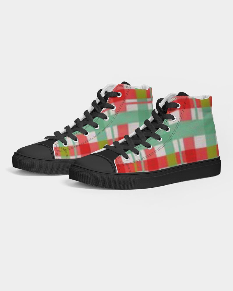 Color grid Men's Hightop Canvas Shoe - Black
