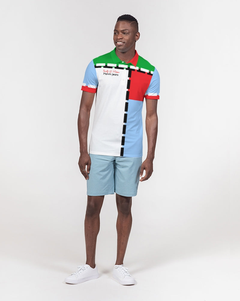 Cool colors MARVIN JEANS Men's Slim Fit Short Sleeve Polo