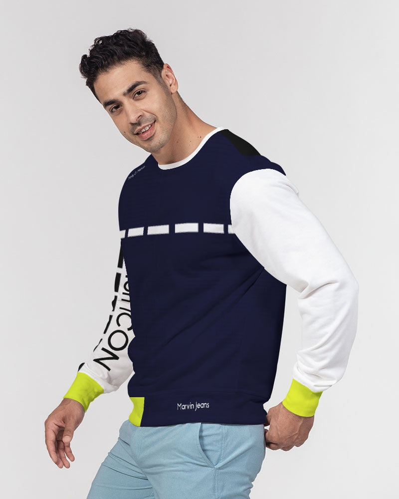 Fashion icon Legacy pullover by Marvin Jeans and Trinity D Marvin Men's Classic French Terry Crewneck Pullover