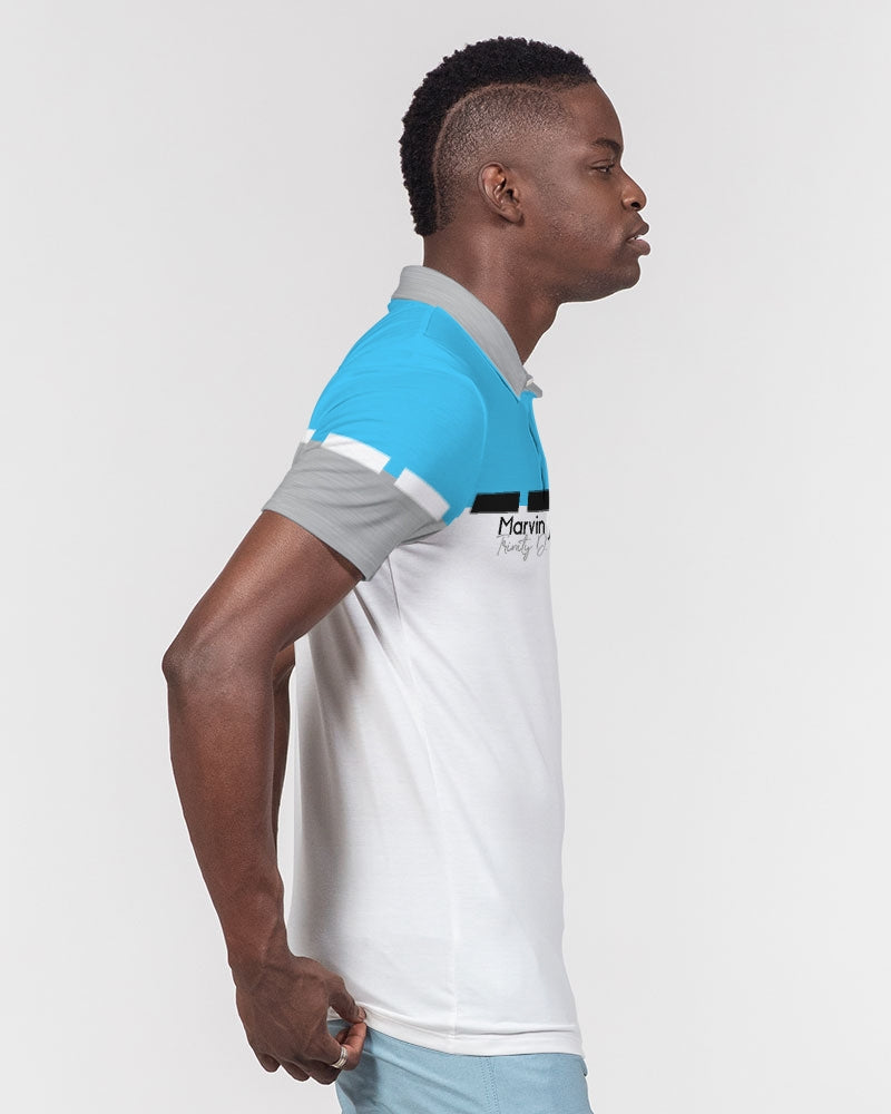 Loud blue BY MARVIN JEANS Men's Slim Fit Short Sleeve Polo