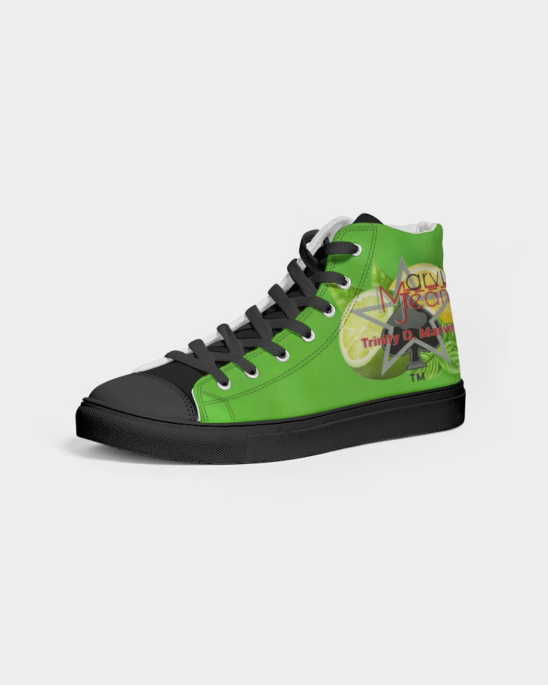 Lemon Lime Green Bay by Marvin Jeans and Trinity D Marvin Men's Hightop Canvas Shoe - Black