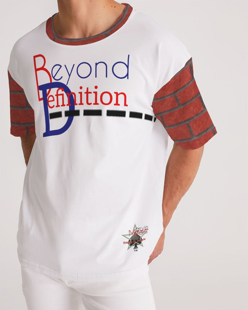 Beyond Definition brick City red sleeve by Marvin Jeans and Trinity D Marvin Men's Premium Heavyweight Tee
