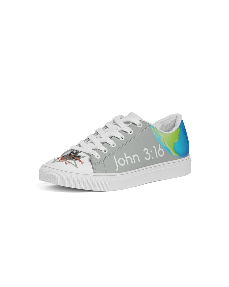 Gospel message John 3:16 Men's Faux-Leather Sneaker