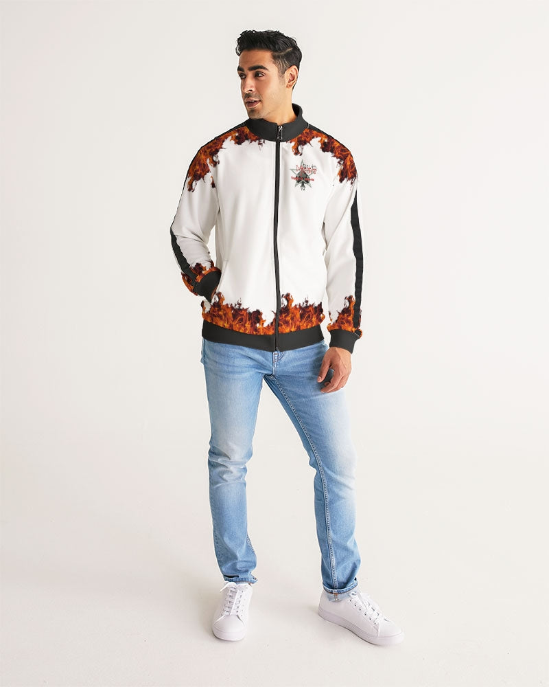 Fire all white by Marvin Jeans and Trinity D Marvin Men's Stripe-Sleeve Track Jacket