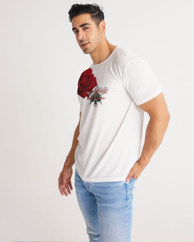 Red rose all white by Marvin Jeans and Trinity D Marvin Men's Tee