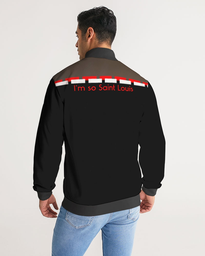 I'm so ST.LOUIS Men's Stripe-Sleeve Track Jacket