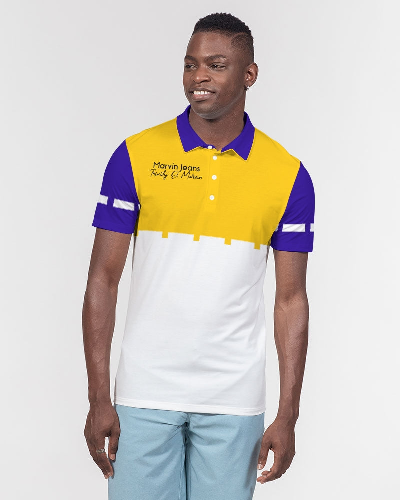 Yellow Berry by Marvin Jeans and Trinity D Marvin Men's Slim Fit Short Sleeve Polo