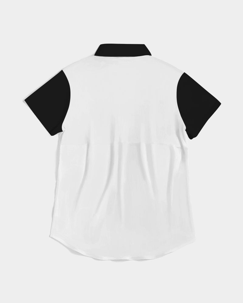Black and white by Marvin Jeans and Trinity D Marvin Women's Short Sleeve Button Up
