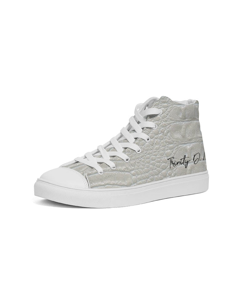 Gator white by Trinity D. Marvin Men's Hightop Canvas Shoe