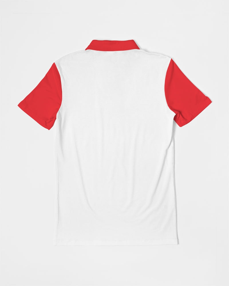 Woodgrain red BY MARVIN JEANS Men's Slim Fit Short Sleeve Polo