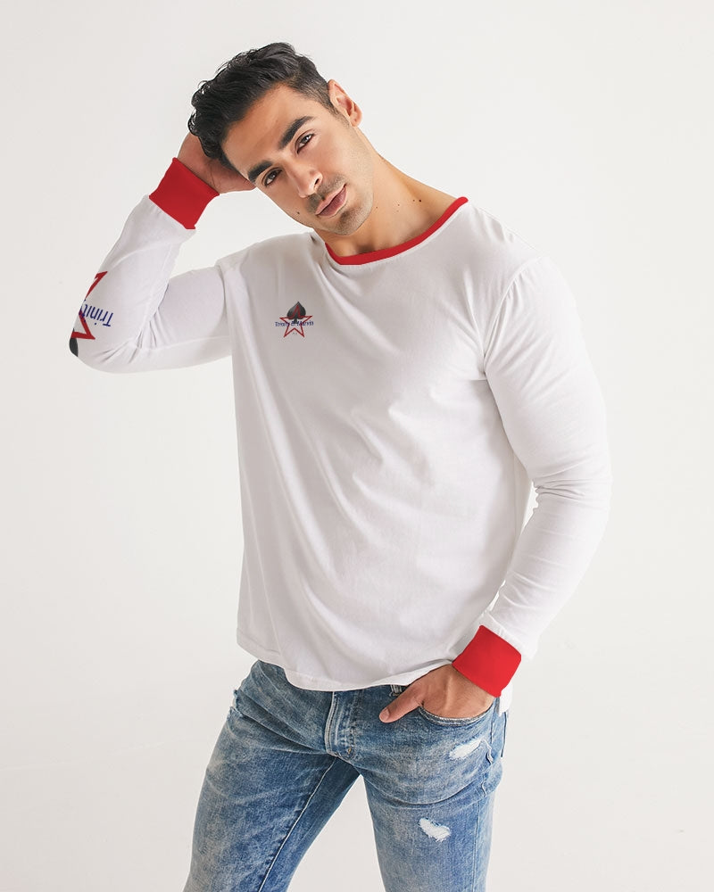 All White New-Legacy by Marvin Jeans and Trinity D Marvin Men's Long Sleeve Tee