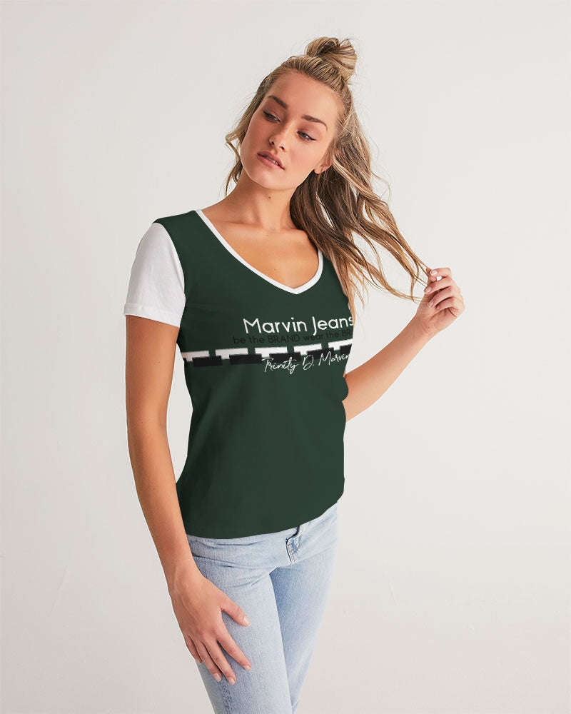 Dark green by Marvin Jeans and Trinity D Marvin Women's V-Neck Tee