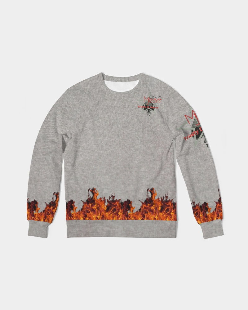 Cool grey fire by Marvin Jeans and Trinity D Marvin Men's Classic French Terry Crewneck Pullover