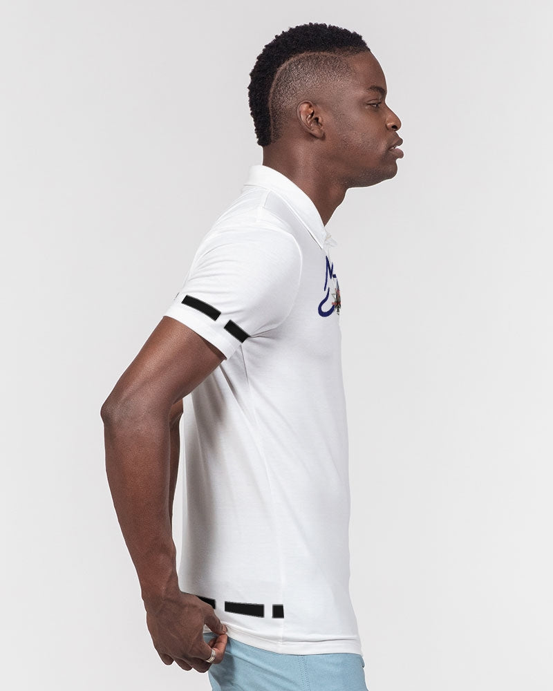 All white by Marvin Jeans and Trinity D Marvin Men's Slim Fit Short Sleeve Polo