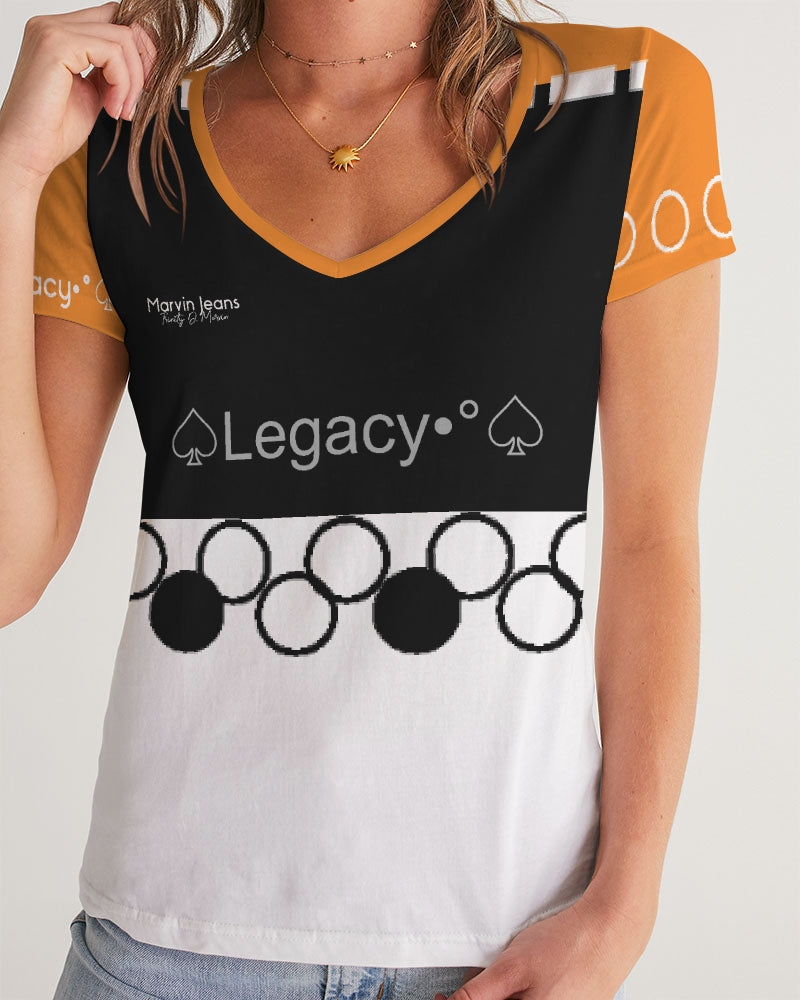 Crazy mix BY MARVIN JEANS Women's V-Neck Tee