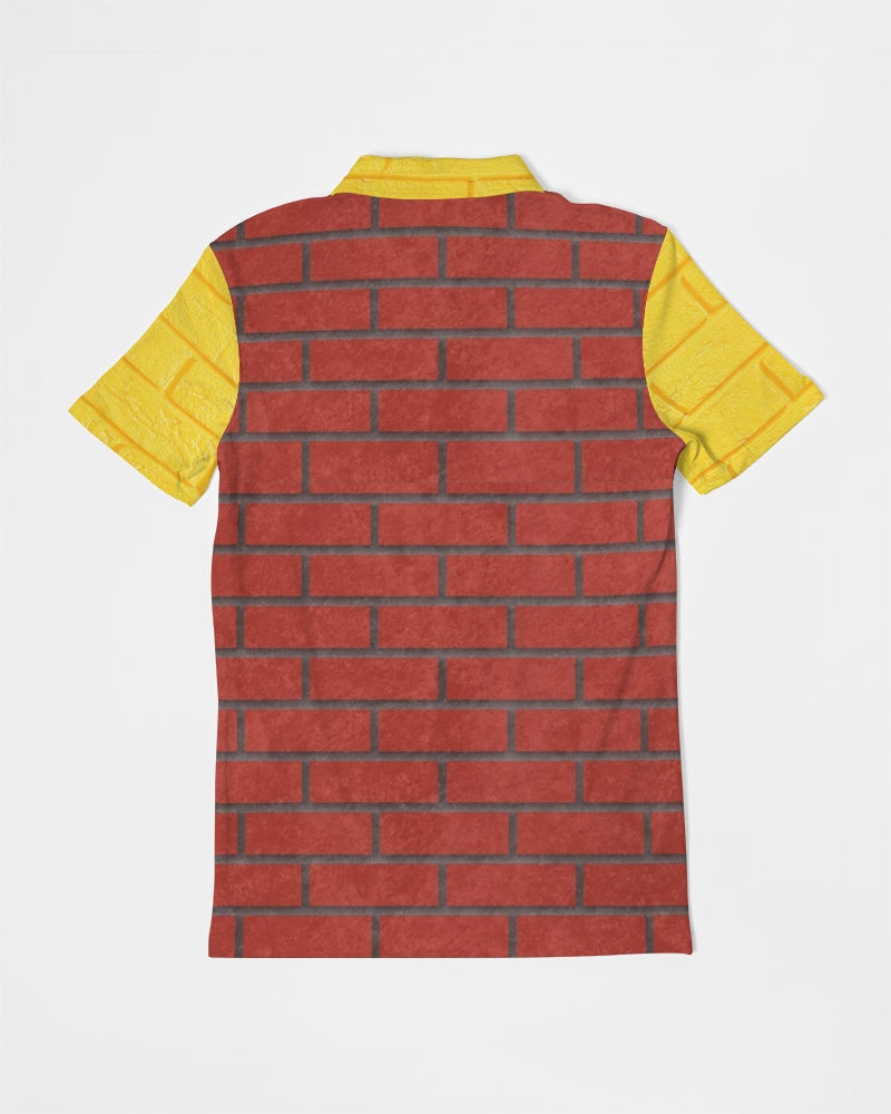 Brick city Red Yellow by Marvin Jeans and Trinity D Marvin Men's Slim Fit Short Sleeve Polo