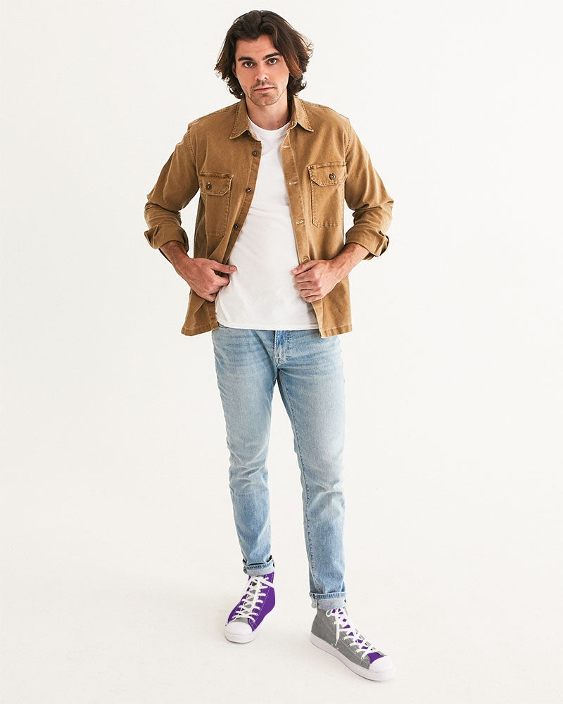 Cool grey mix half purple by Marvin Jeans and Trinity D Marvin Men's Hightop Canvas Shoe