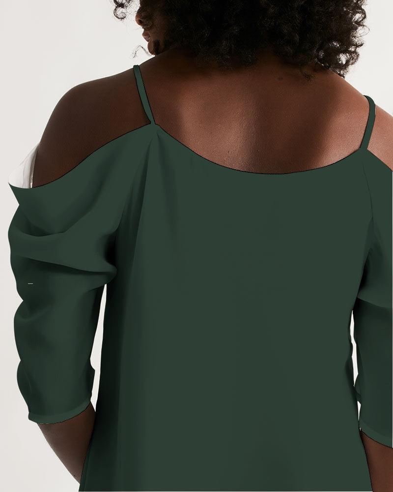 Dark green by Marvin Jeans and Trinity D Marvin Women's Open Shoulder A-Line Dress