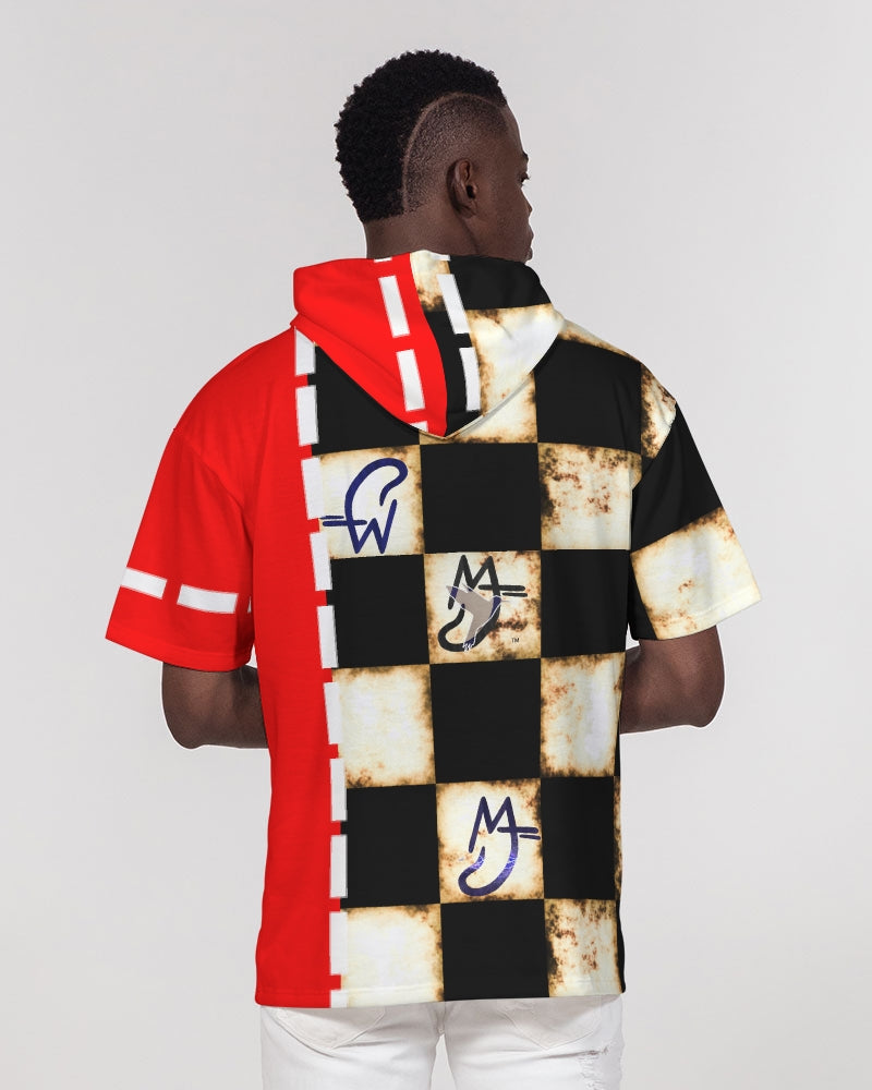 Bold gold red logo's by Marvin Jeans and Trinity D Marvin Men's Premium Heavyweight Short Sleeve Hoodie