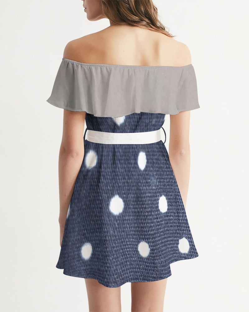 Dots by Marvin Jeans and Trinity D Marvin Women's Off-Shoulder Dress