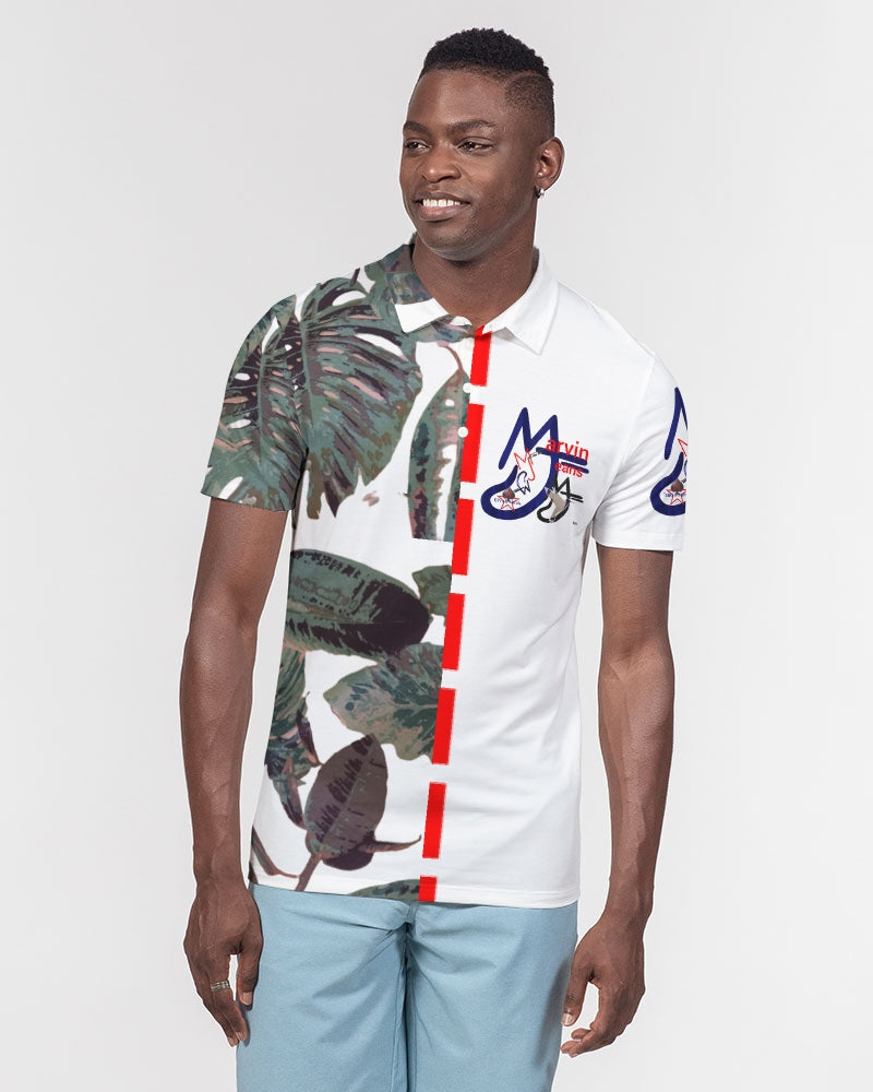 Wild green, logo's by Marvin Jeans and Trinity D Marvin Men's Slim Fit Short Sleeve Polo