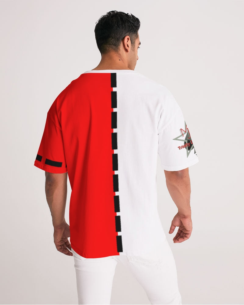 Red half white BY MARVIN JEANS Men's Premium Heavyweight Tee