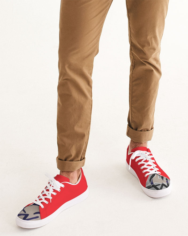 London,PARIS red by Marvin Jeans Men's Faux-Leather Sneaker