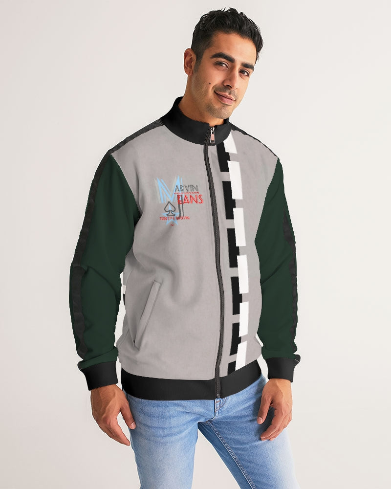 Above greatness light grey Men's Stripe-Sleeve Track Jacket