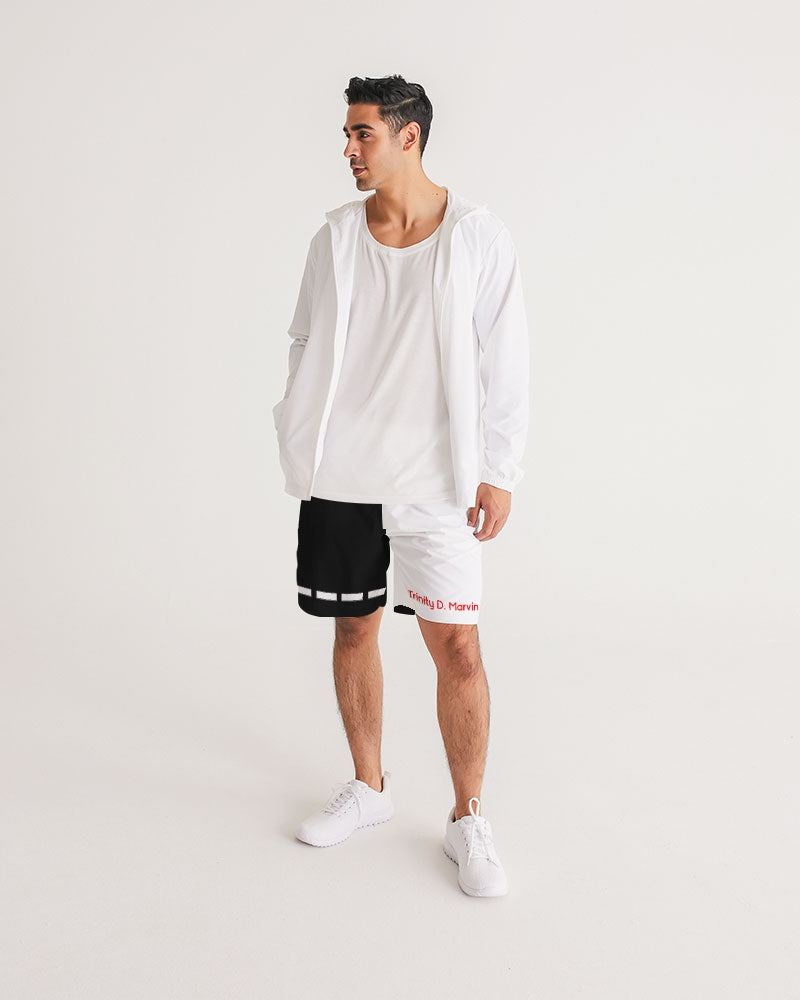 Black and white Trinity D. Marvin Men's Jogger Shorts