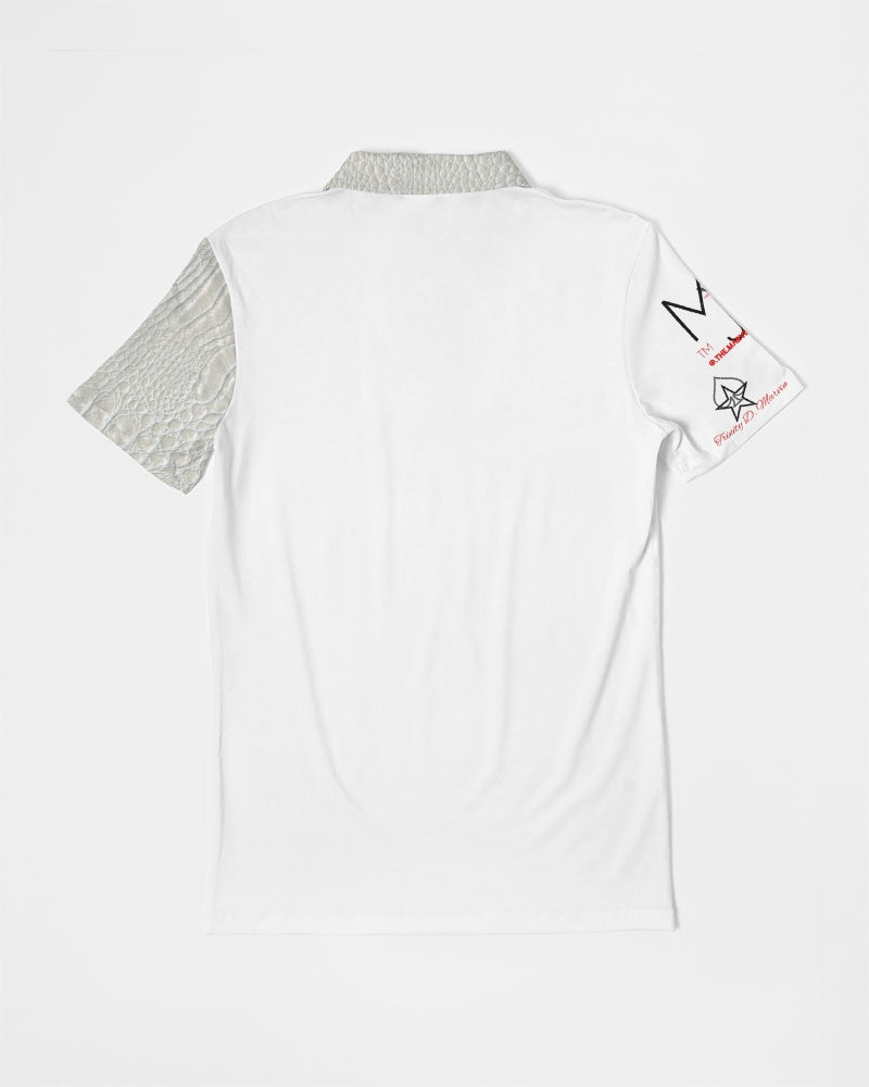 Gator white Men's Slim Fit Short Sleeve Polo