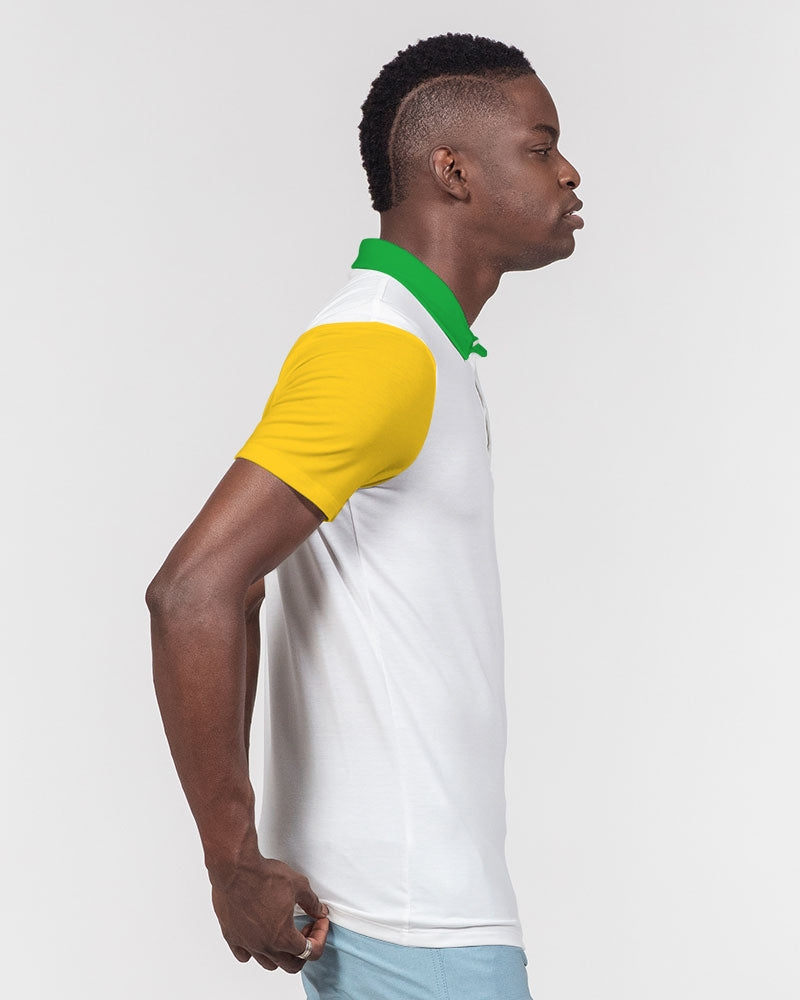 Lemon Lime splash Green Bay by Marvin Jeans and Trinity D Marvin Men's Slim Fit Short Sleeve Polo
