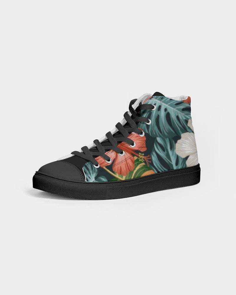 Garden splash by Trinity D. Marvin and Marvin Jeans Men's Hightop Canvas Shoe - Black